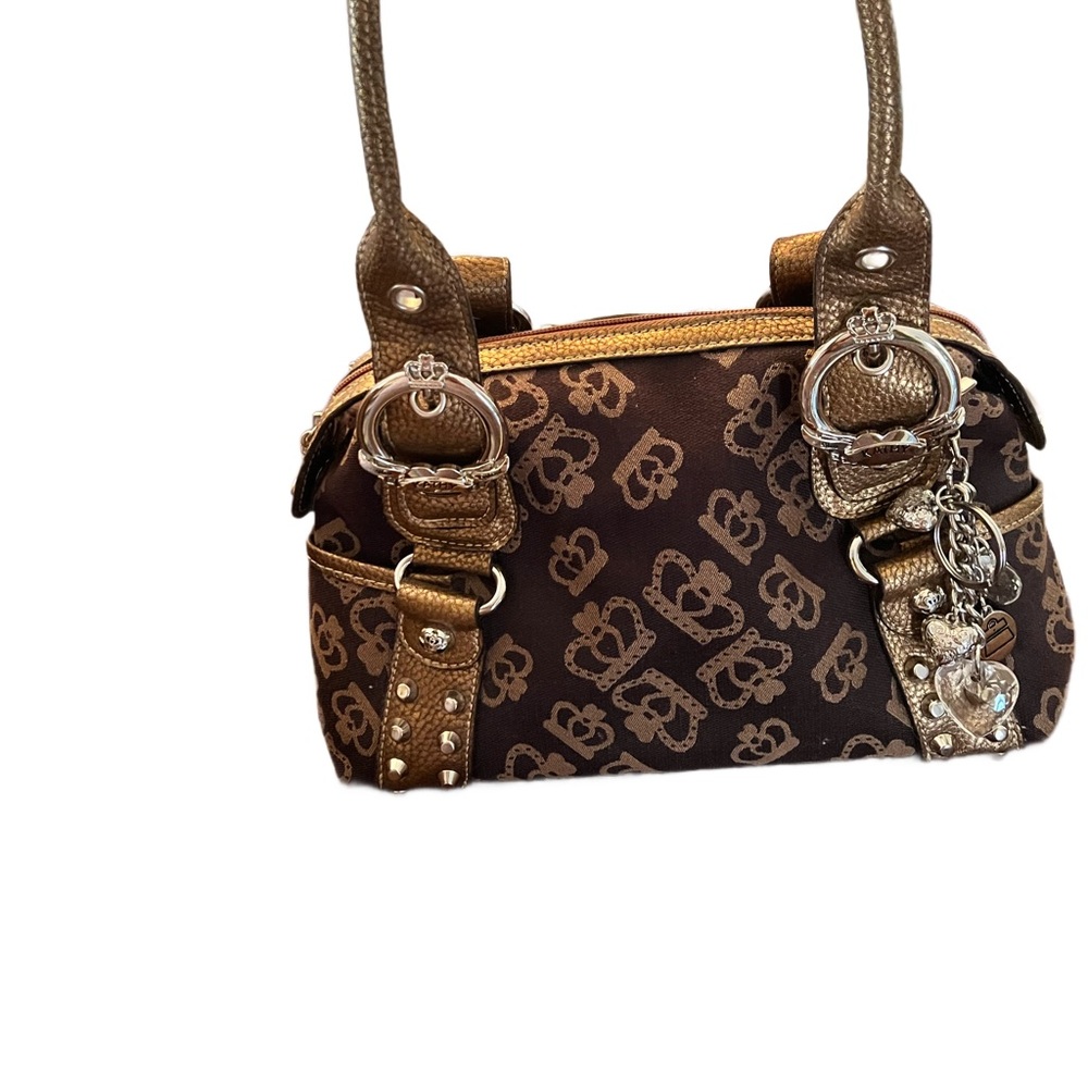 Kathy Ireland Elegant Brown Mini Bag with Gold Accents
